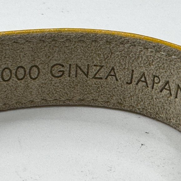 Auth Louis Vuitton Brasserie Beige Vernis Leather button bracelet w/pouch MC1647 - Picture 6 of 7